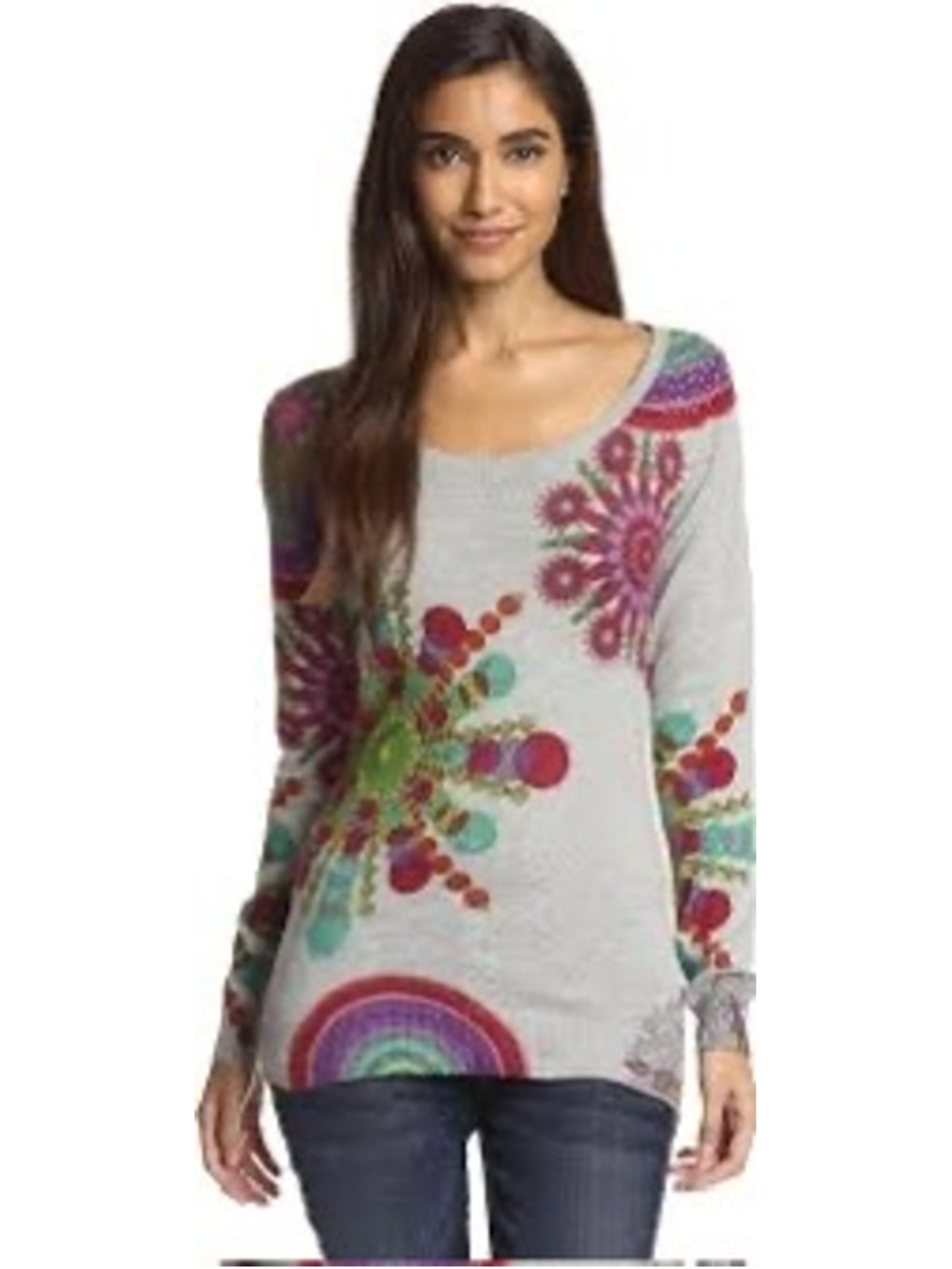 Desigual Spencer Sweater Vinrant, Kaleidoscopes Geometric Floral Print Size